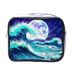 Tsunami Waves Ocean Sea Nautical Nature Water Mini Toiletries Bag (one Side)