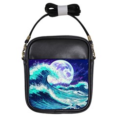 Tsunami Waves Ocean Sea Nautical Nature Water Girls Sling Bag