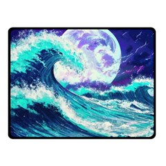 Tsunami Waves Ocean Sea Nautical Nature Water Fleece Blanket (small)