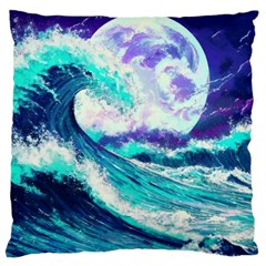 Tsunami Waves Ocean Sea Nautical Nature Water Large Cushion Case (two Sides)