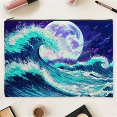 Tsunami Waves Ocean Sea Nautical Nature Water Cosmetic Bag (xxxl)