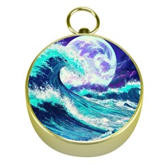 Tsunami Waves Ocean Sea Nautical Nature Water Gold Compasses