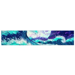 Tsunami Waves Ocean Sea Nautical Nature Water Small Premium Plush Fleece Scarf