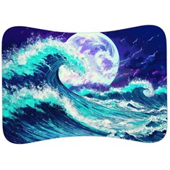 Tsunami Waves Ocean Sea Nautical Nature Water Velour Seat Head Rest Cushion