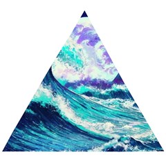 Tsunami Waves Ocean Sea Nautical Nature Water Wooden Puzzle Triangle by Jancukart