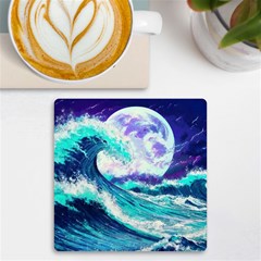 Tsunami Waves Ocean Sea Nautical Nature Water Uv Print Square Tile Coaster 