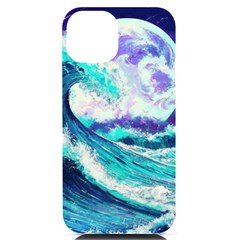 Tsunami Waves Ocean Sea Nautical Nature Water Iphone 14 Black Uv Print Case by Jancukart