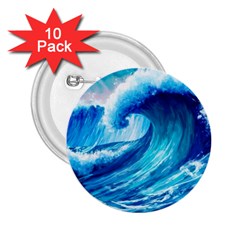 Tsunami Tidal Wave Ocean Waves Sea Nature Water 3 2 25  Buttons (10 Pack)  by Jancukart