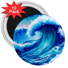 Tsunami Tidal Wave Ocean Waves Sea Nature Water 3 3  Magnets (10 Pack)  by Jancukart