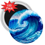 Tsunami Tidal Wave Ocean Waves Sea Nature Water 3 3  Magnets (100 pack) Front