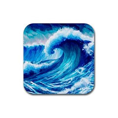 Tsunami Tidal Wave Ocean Waves Sea Nature Water 3 Rubber Coaster (square) by Jancukart