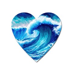 Tsunami Tidal Wave Ocean Waves Sea Nature Water 3 Heart Magnet by Jancukart