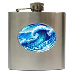 Tsunami Tidal Wave Ocean Waves Sea Nature Water 3 Hip Flask (6 Oz) by Jancukart