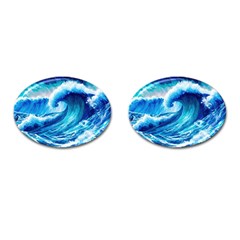 Tsunami Tidal Wave Ocean Waves Sea Nature Water 3 Cufflinks (oval) by Jancukart