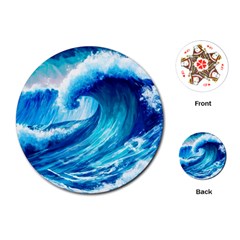 Tsunami Tidal Wave Ocean Waves Sea Nature Water 3 Playing Cards Single Design (round) by Jancukart