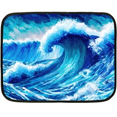 Tsunami Tidal Wave Ocean Waves Sea Nature Water 3 Two Sides Fleece Blanket (mini) by Jancukart