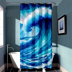 Tsunami Tidal Wave Ocean Waves Sea Nature Water 3 Shower Curtain 36  X 72  (stall)  by Jancukart