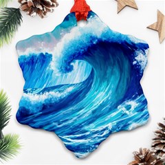 Tsunami Tidal Wave Ocean Waves Sea Nature Water 3 Ornament (snowflake)