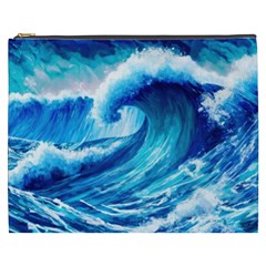 Tsunami Tidal Wave Ocean Waves Sea Nature Water 3 Cosmetic Bag (xxxl) by Jancukart