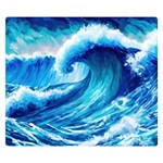 Tsunami Tidal Wave Ocean Waves Sea Nature Water 3 Two Sides Premium Plush Fleece Blanket (Small) 50 x40  Blanket Back