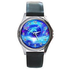 Tsunami Waves Ocean Sea Nautical Nature Water Art Work Round Metal Watch