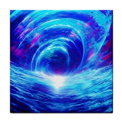 Tsunami Waves Ocean Sea Nautical Nature Water Art Work Tile Coaster