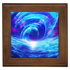 Tsunami Waves Ocean Sea Nautical Nature Water Art Work Framed Tile by Jancukart