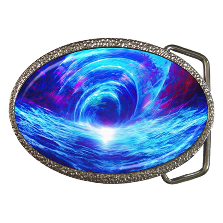 Tsunami Waves Ocean Sea Nautical Nature Water Art Work Belt Buckles