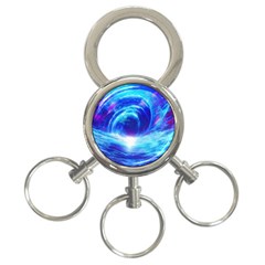 Tsunami Waves Ocean Sea Nautical Nature Water Art Work 3-ring Key Chain