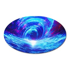 Tsunami Waves Ocean Sea Nautical Nature Water Art Work Oval Magnet