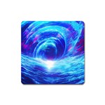 Tsunami Waves Ocean Sea Nautical Nature Water Art Work Square Magnet Front