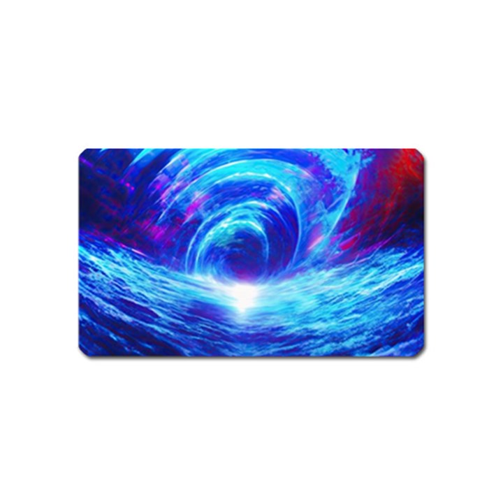 Tsunami Waves Ocean Sea Nautical Nature Water Art Work Magnet (Name Card)