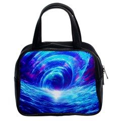 Tsunami Waves Ocean Sea Nautical Nature Water Art Work Classic Handbag (two Sides) by Jancukart