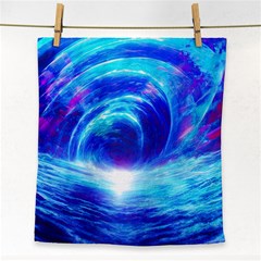 Tsunami Waves Ocean Sea Nautical Nature Water Art Work Face Towel by Jancukart