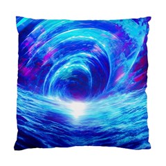 Tsunami Waves Ocean Sea Nautical Nature Water Art Work Standard Cushion Case (one Side) by Jancukart