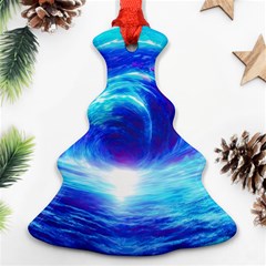 Tsunami Waves Ocean Sea Nautical Nature Water Art Work Ornament (christmas Tree) 