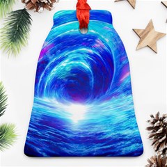 Tsunami Waves Ocean Sea Nautical Nature Water Art Work Ornament (bell)