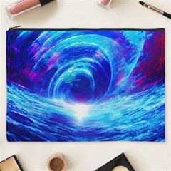 Tsunami Waves Ocean Sea Nautical Nature Water Art Work Cosmetic Bag (xxxl) by Jancukart