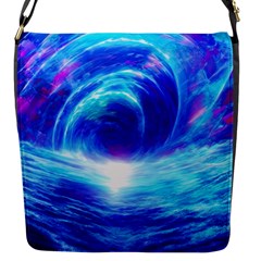 Tsunami Waves Ocean Sea Nautical Nature Water Art Work Flap Closure Messenger Bag (s) by Jancukart