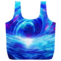 Tsunami Waves Ocean Sea Nautical Nature Water Art Work Full Print Recycle Bag (xxl) by Jancukart