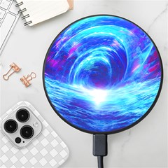 Tsunami Waves Ocean Sea Nautical Nature Water Art Work Wireless Fast Charger(black) by Jancukart