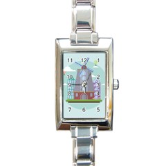 Amsterdam Landmark Landscape Rectangle Italian Charm Watch by Sudheng