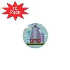 Amsterdam Landmark Landscape 1  Mini Buttons (10 Pack) 