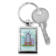 Amsterdam Landmark Landscape Key Chain (rectangle) by Sudheng