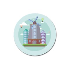 Amsterdam Landmark Landscape Magnet 3  (round)