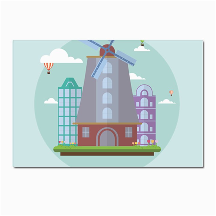 Amsterdam Landmark Landscape Postcard 4 x 6  (Pkg of 10)