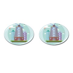 Amsterdam Landmark Landscape Cufflinks (oval) by Sudheng