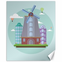 Amsterdam Landmark Landscape Canvas 16  X 20  by Sudheng