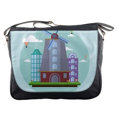 Amsterdam Landmark Landscape Messenger Bag by Sudheng