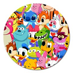 Illustration Cartoon Character Animal Cute Magnet 5  (round) by Sudheng